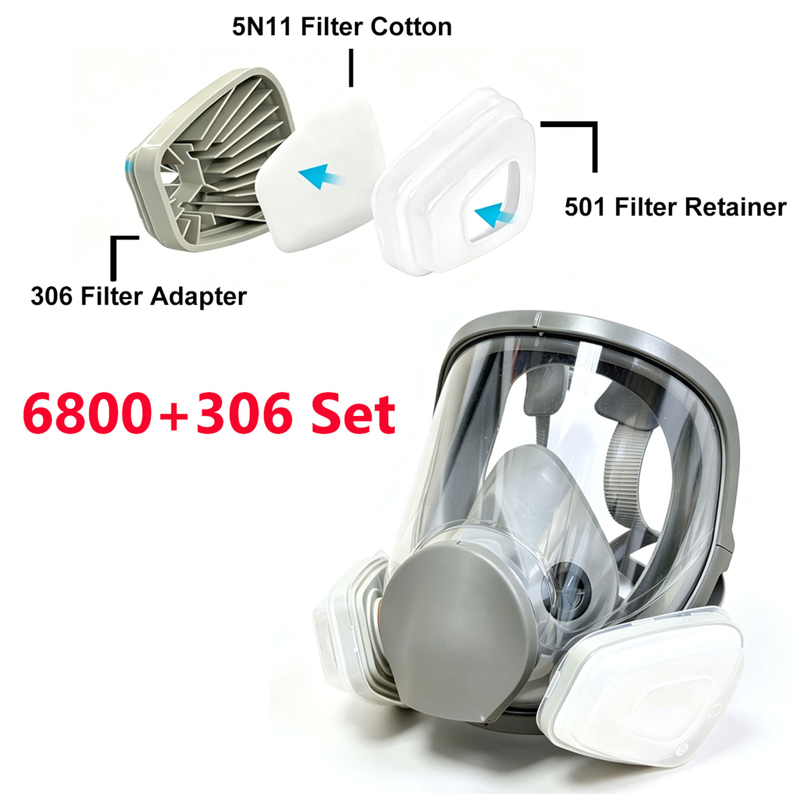 6800 Full Face Respirator with - Dust Mask Construction 评论和价格