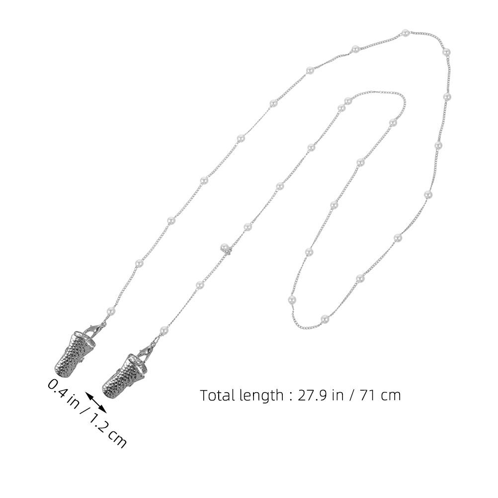 2Pcs Pearl Beaded Eyeglasses C - Mask Chain Holder 评论和价格